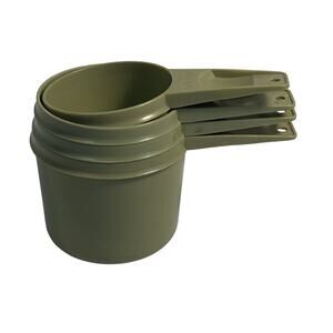 Vintage Tupperware Measuring Cup Set 4 Avocado Green 1/3, 2/3, 3/4, 1 Cup